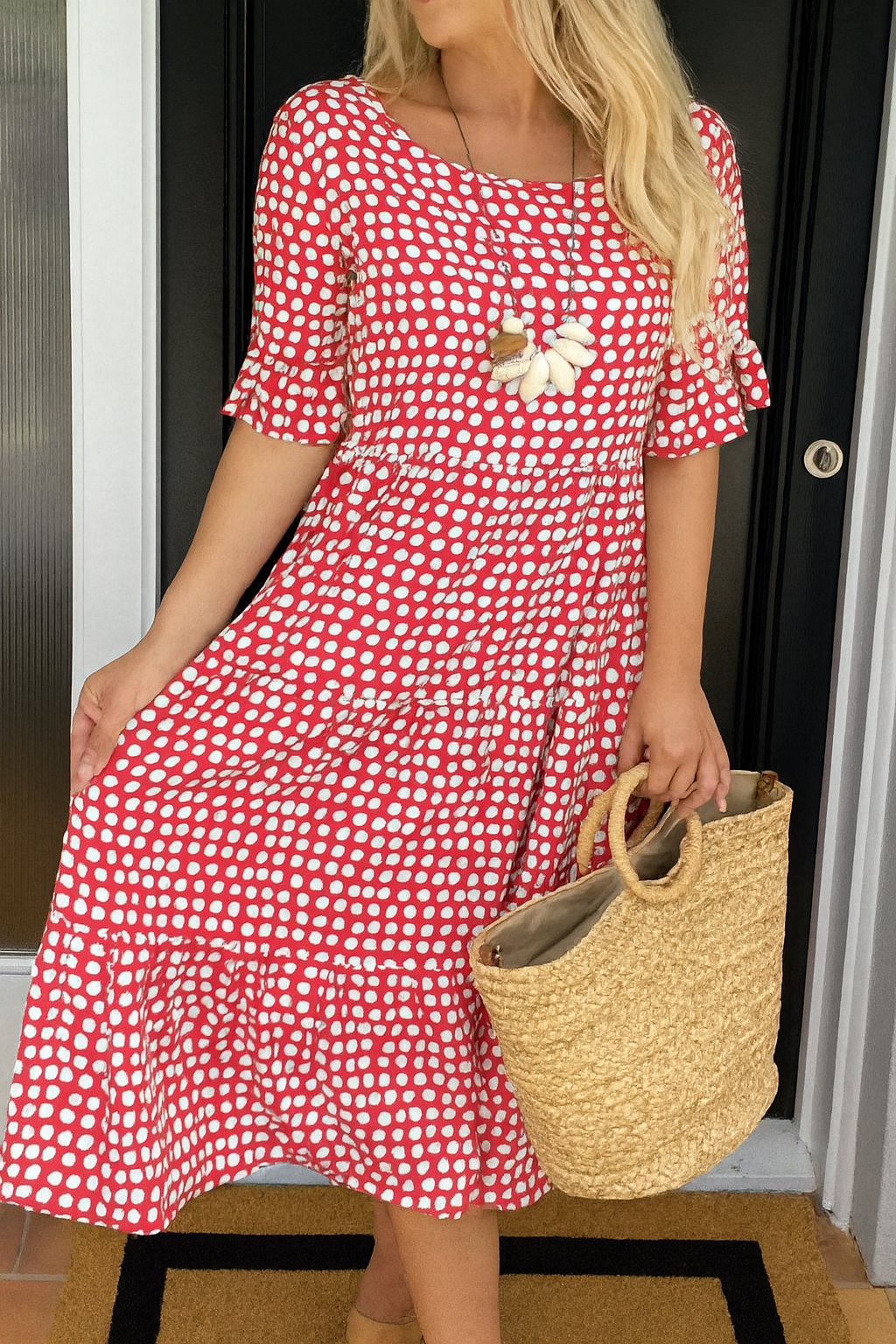 IRIS | SABLE MIDI-JURK MET KORTE MOUWEN