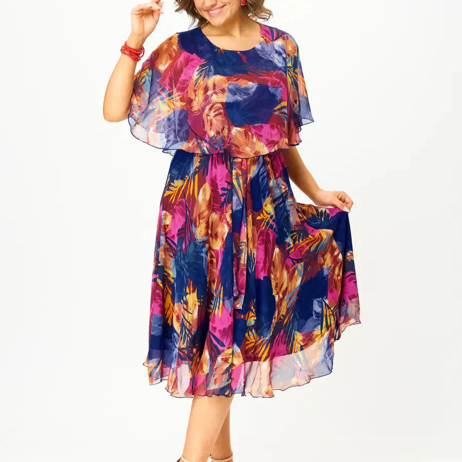 Vivian Comfortabele Plus Size Chiffon Jurk