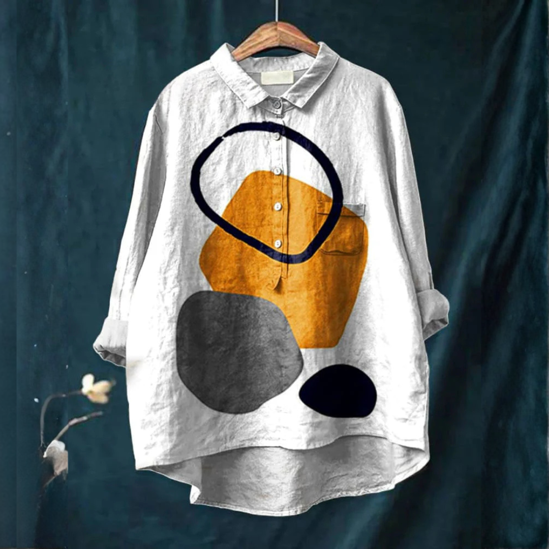 Serena – Linnen shirt met print