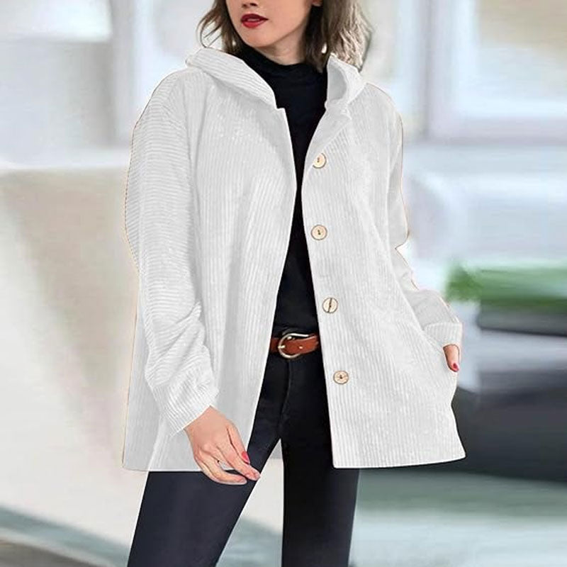 Adriana | Casual velvet hoodie jacket voor het herfstseizoen