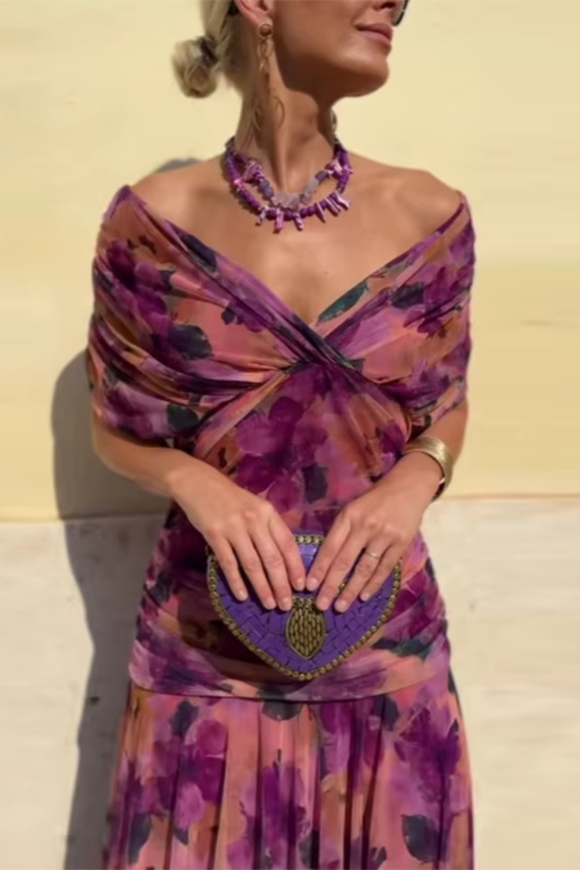 Louise | Elegante Maxi Feestjurk met V-hals