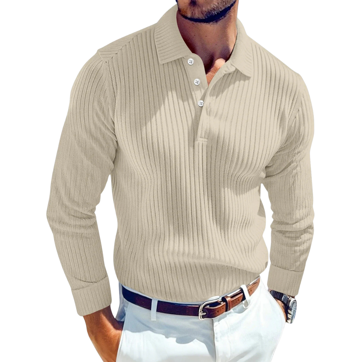 ADRIEN | RETRO POLO VAN LUXE BREIWERK MET RIBSTRUCTUUR