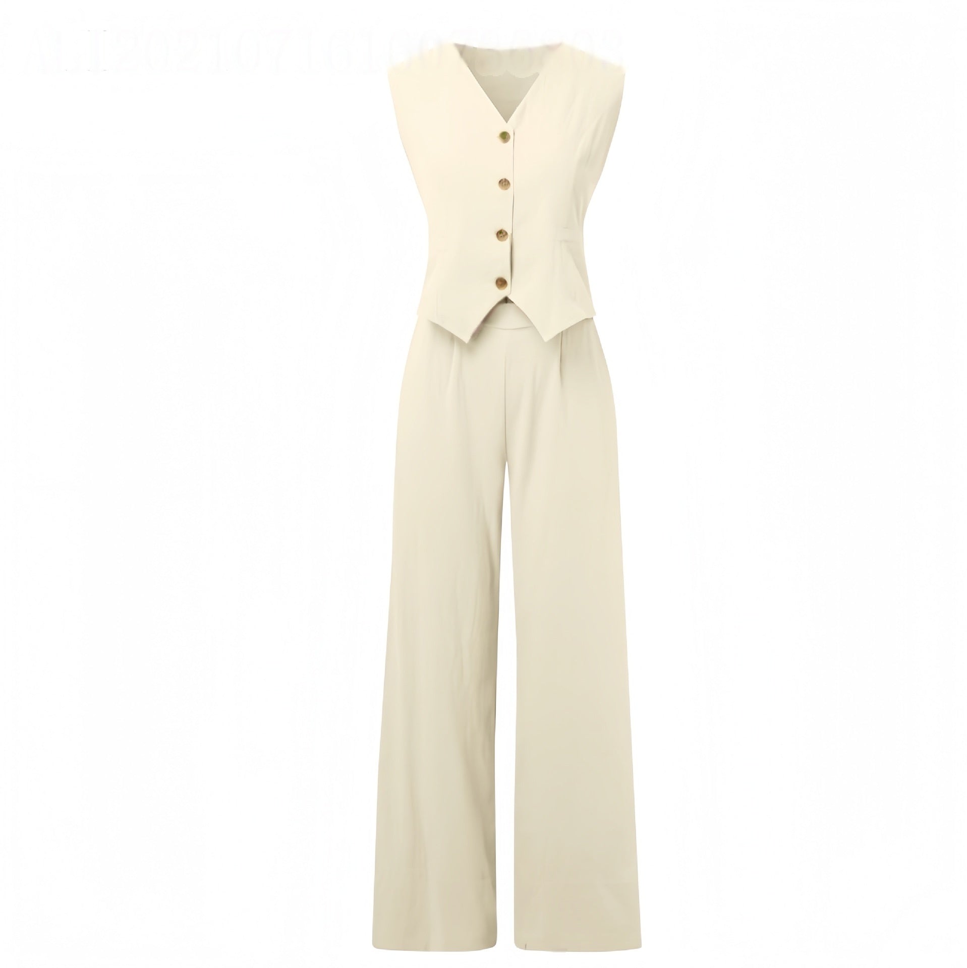 Mouwloze top en brede rechte broek