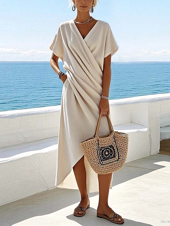 Women'S Loose Solid Color Dress