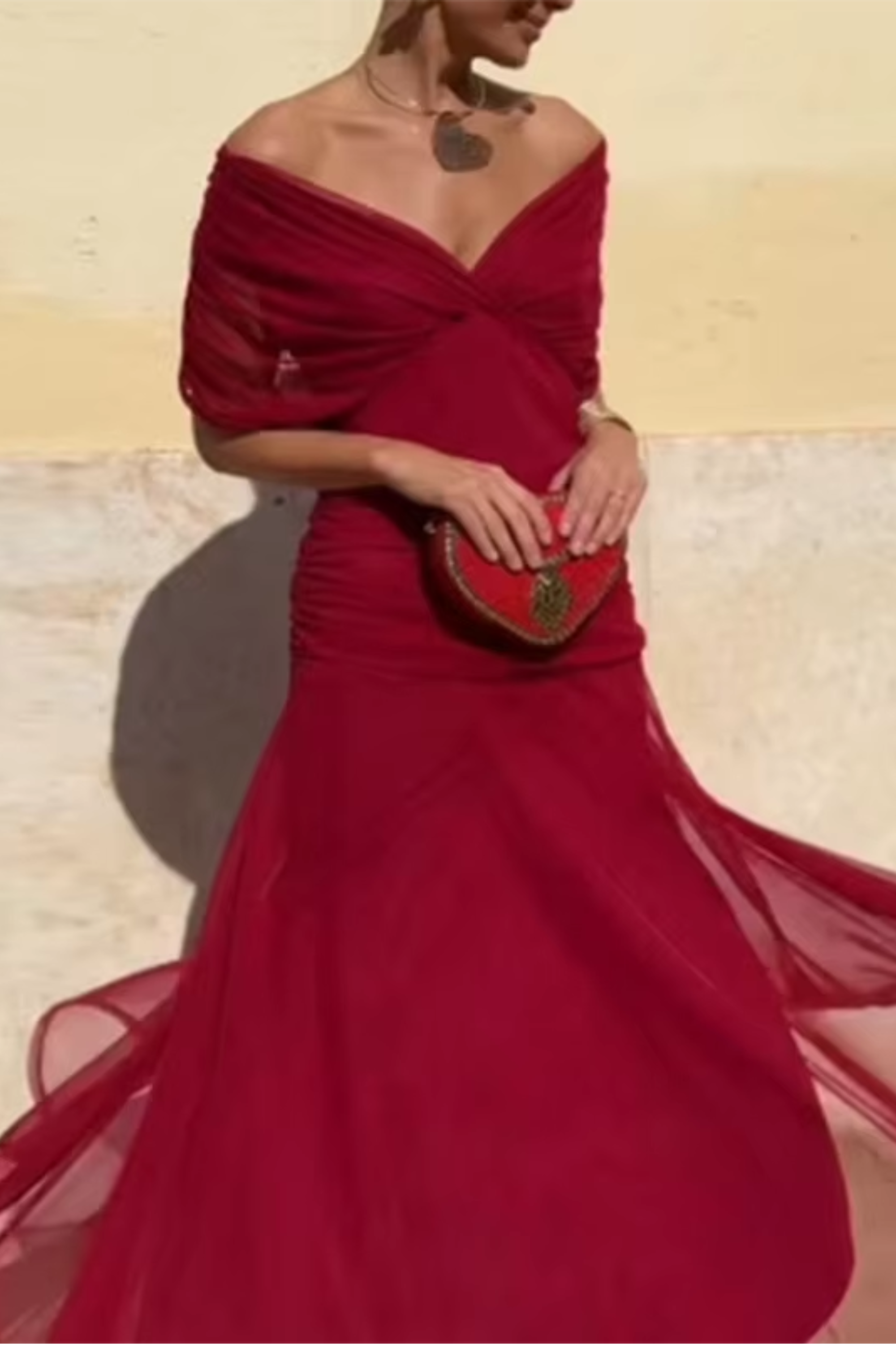 Louise | Elegante Maxi Feestjurk met V-hals