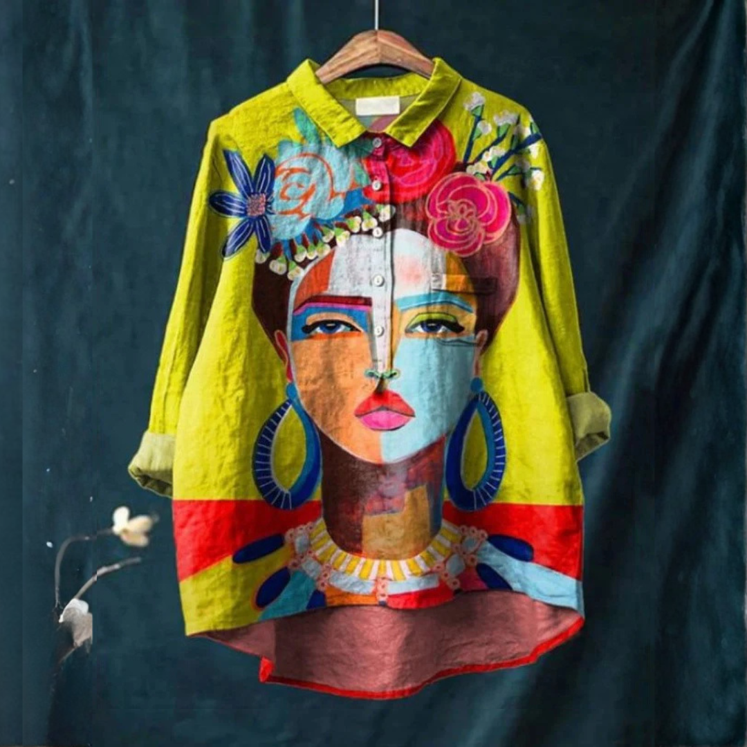 Margherita – Linnen blouse met print