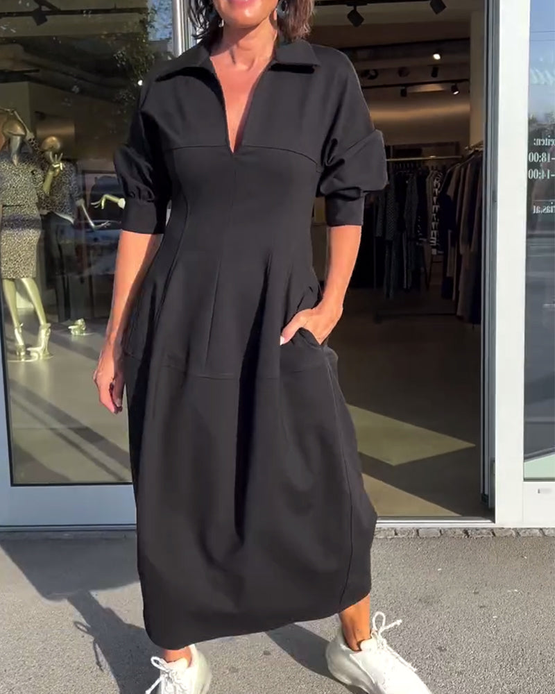 CATERINA | Midi Jurk met Elegante Lijn en Maximale Comfort van Ochtend tot Avond