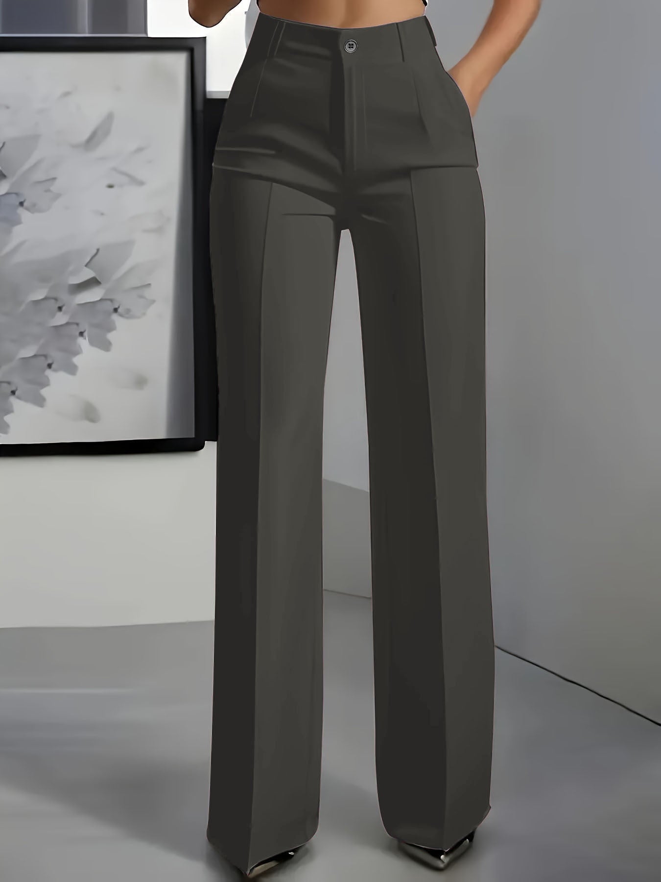 Dames hoge taille broek met elastische taille