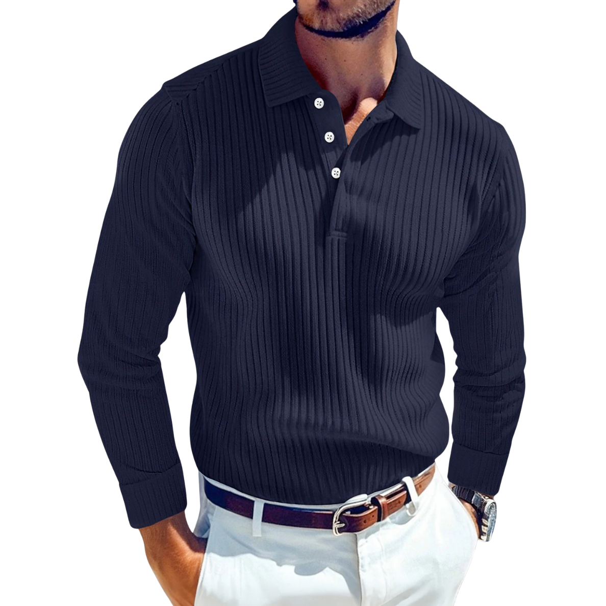 ADRIEN | RETRO POLO VAN LUXE BREIWERK MET RIBSTRUCTUUR