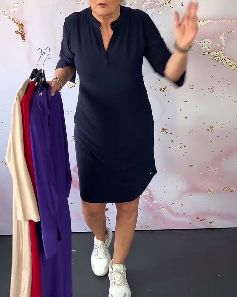 HANNE | ELEGANTE JURK MET V-HALS