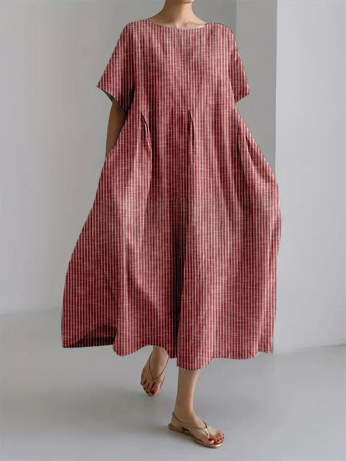 BIANCA | Lange Casual Jurk met Comfortabele Snit en Retro Stijl voor Elke Dag