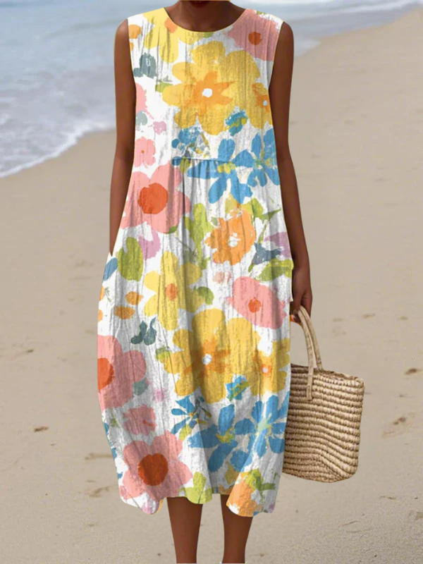 Ella™ Midi-jurk met pastelbloemen