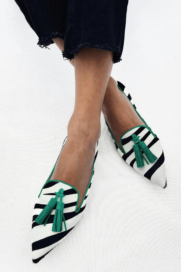 Riane™ | Zebra Groene Mocassins