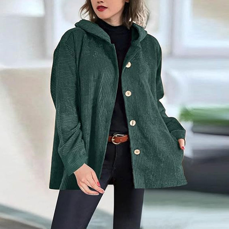 Adriana | Casual velvet hoodie jacket voor het herfstseizoen