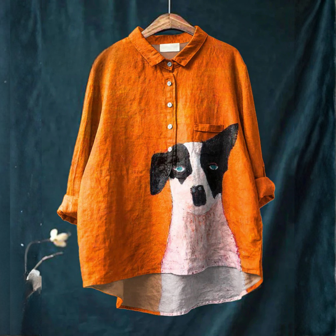 Alessia – Linnen blouse met print