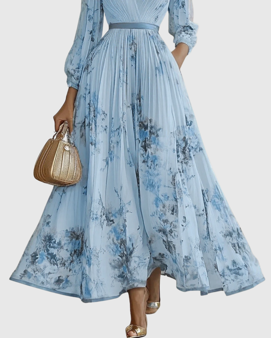 Siena™ | Elegante Plissé Maxi Jurk
