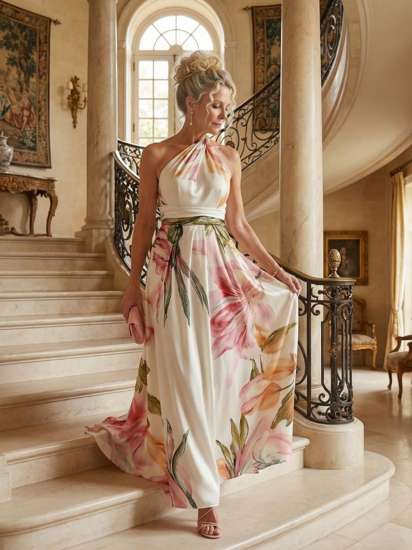 Amiel | Lichte maxi-jurk met bloemenprint