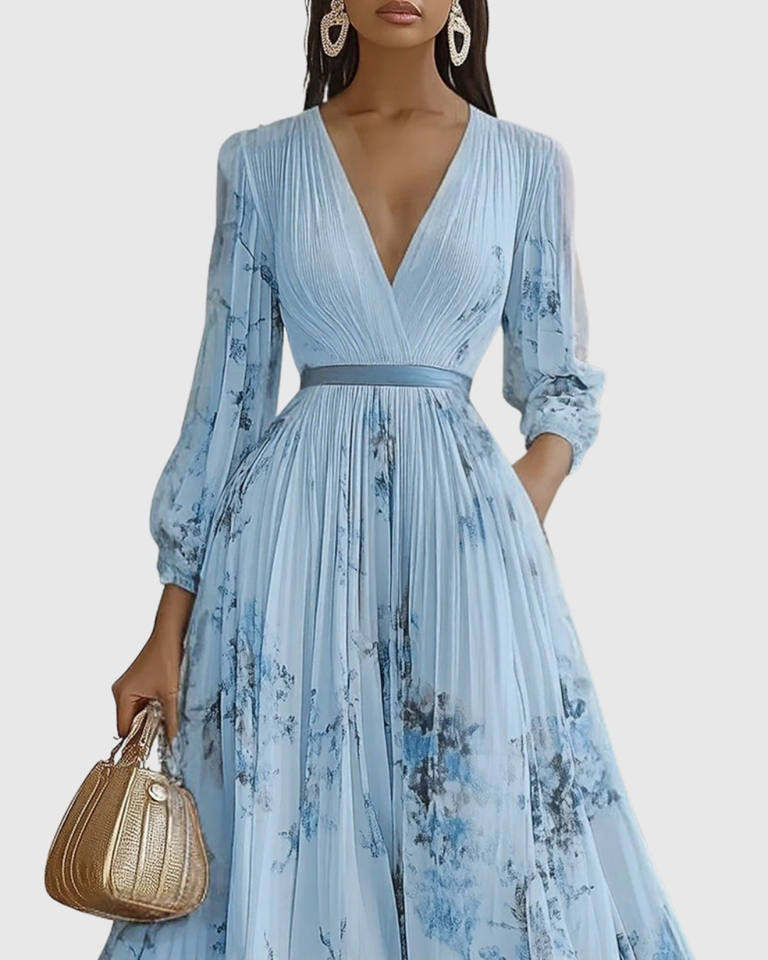 Siena™ | Elegante Plissé Maxi Jurk