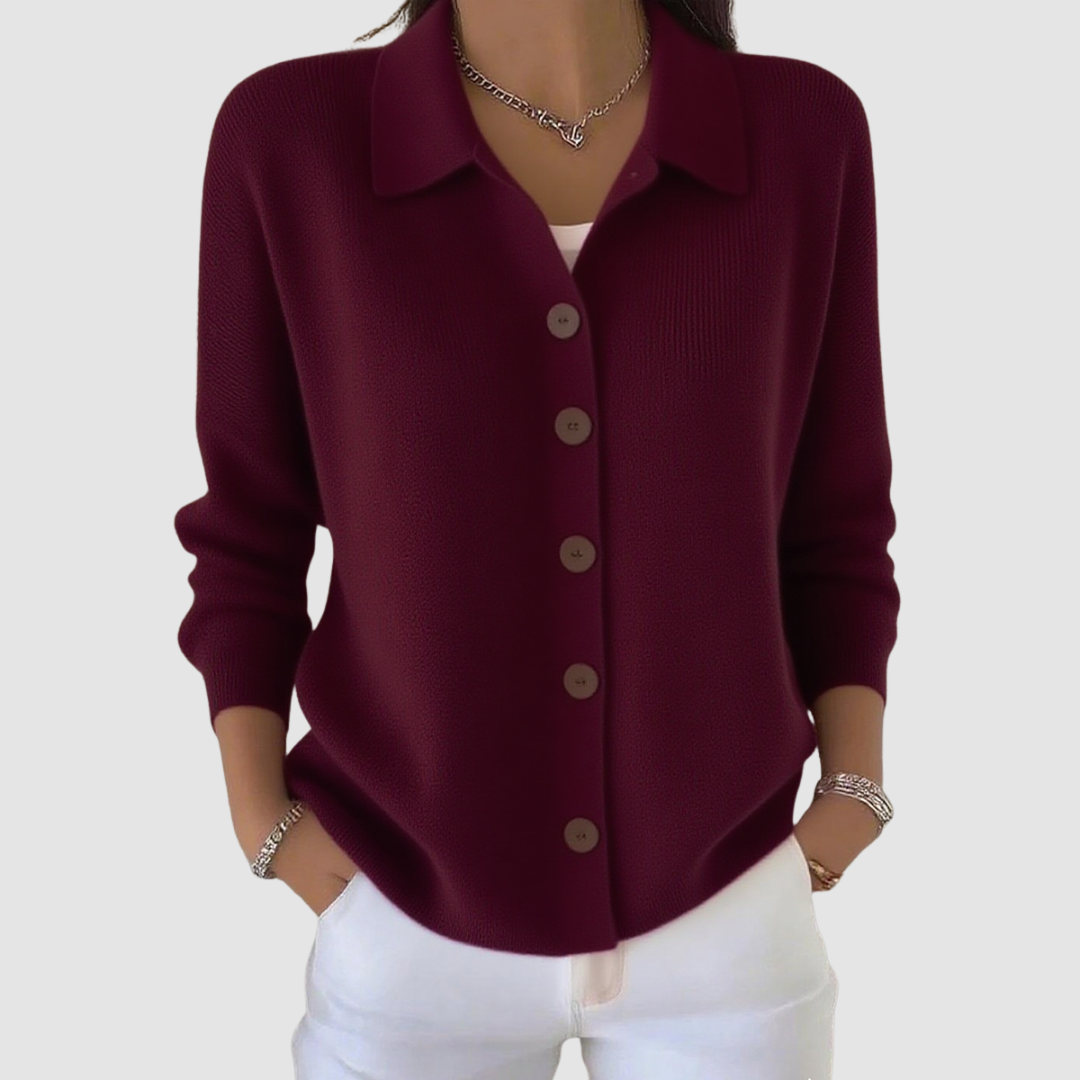 Joanna | Gebreide Cardigan met Knopen