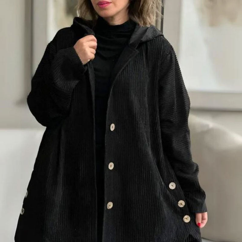 Adriana | Casual velvet hoodie jacket voor het herfstseizoen