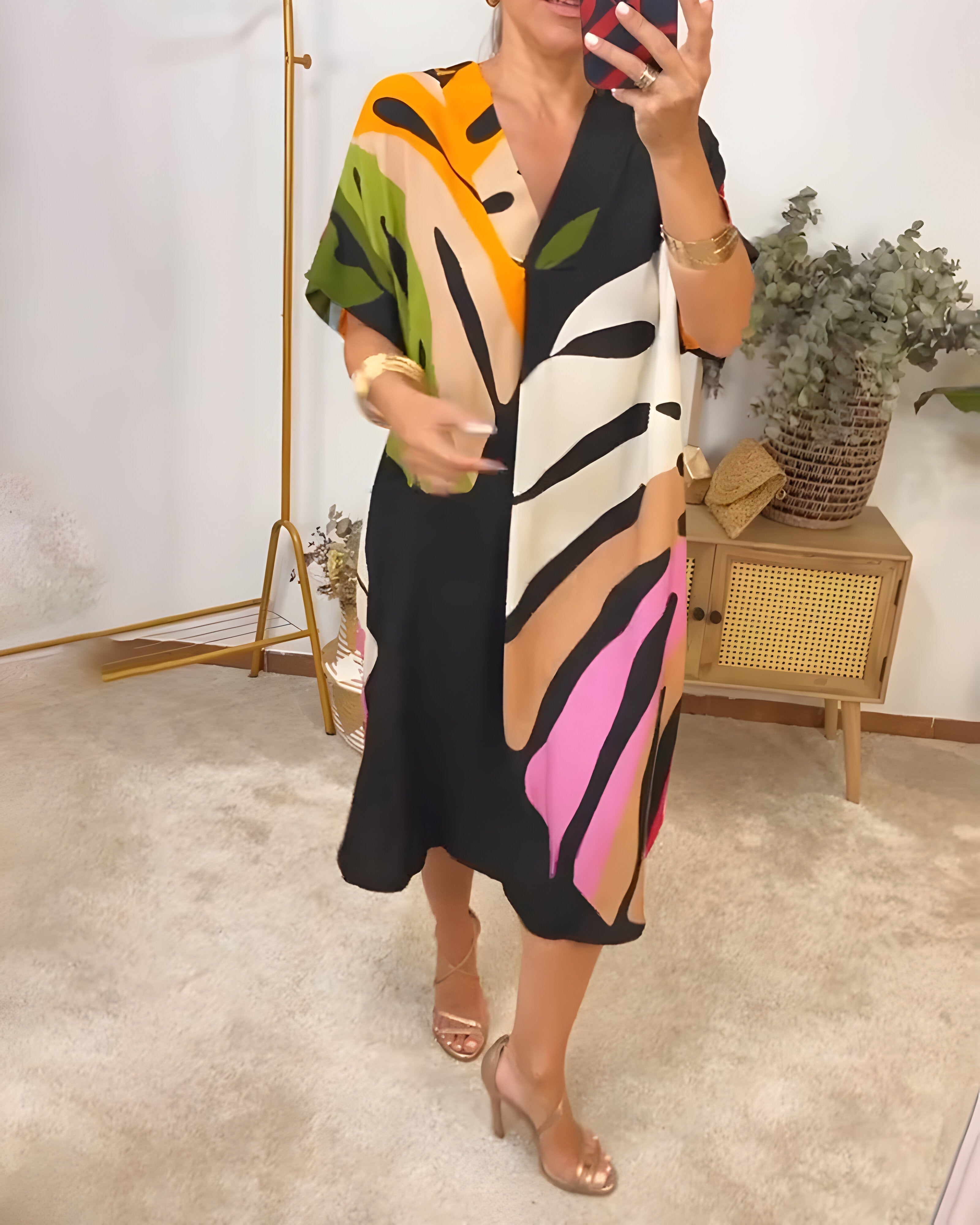 Wynne | Abstract Patroon Jurk