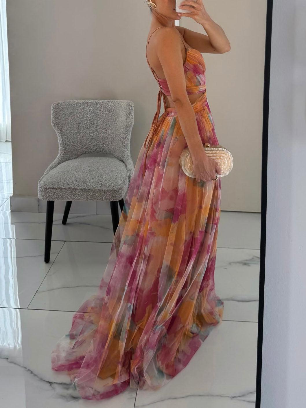 Rosalie™ | Maxi Jurk met Artistieke Bloemenprint