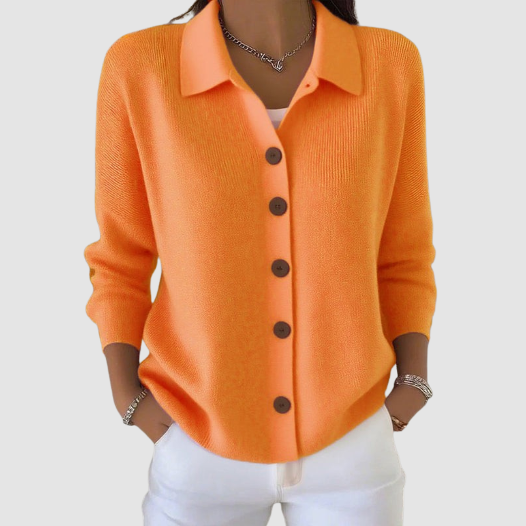 Joanna | Gebreide Cardigan met Knopen