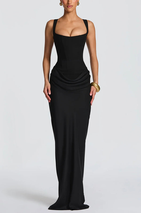 MAXI JURK MET GETAILLEERDE CORSET