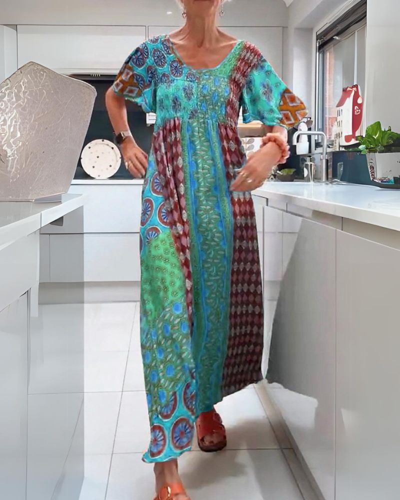 CATERINA | Zomer Boheemse Jurk met Levendige Kleuren voor een Zorgeloze en Chic Look