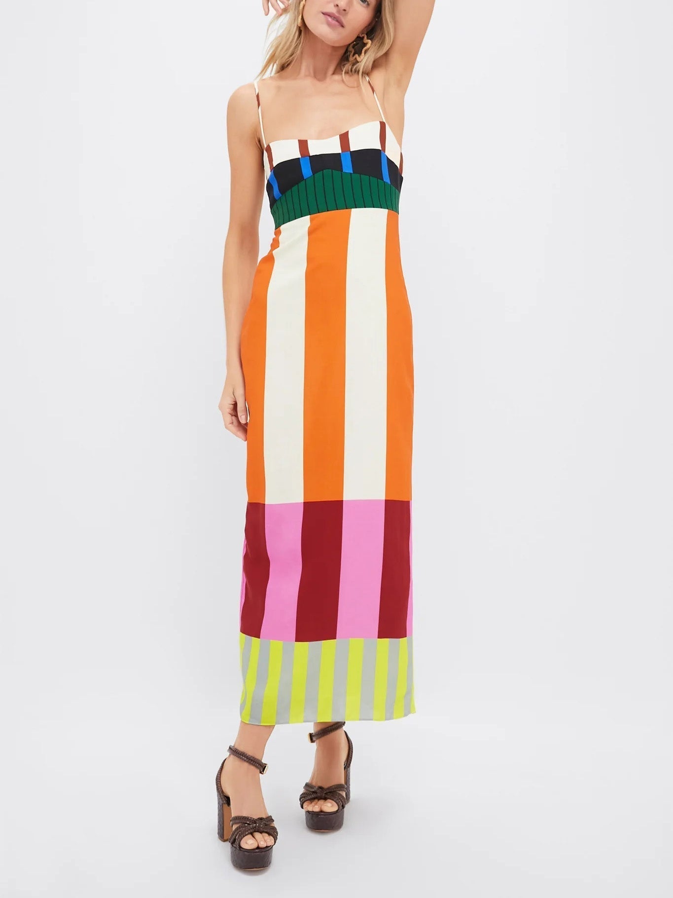 GEOMETRISCHE RAYON JURK MULTIKLEUR