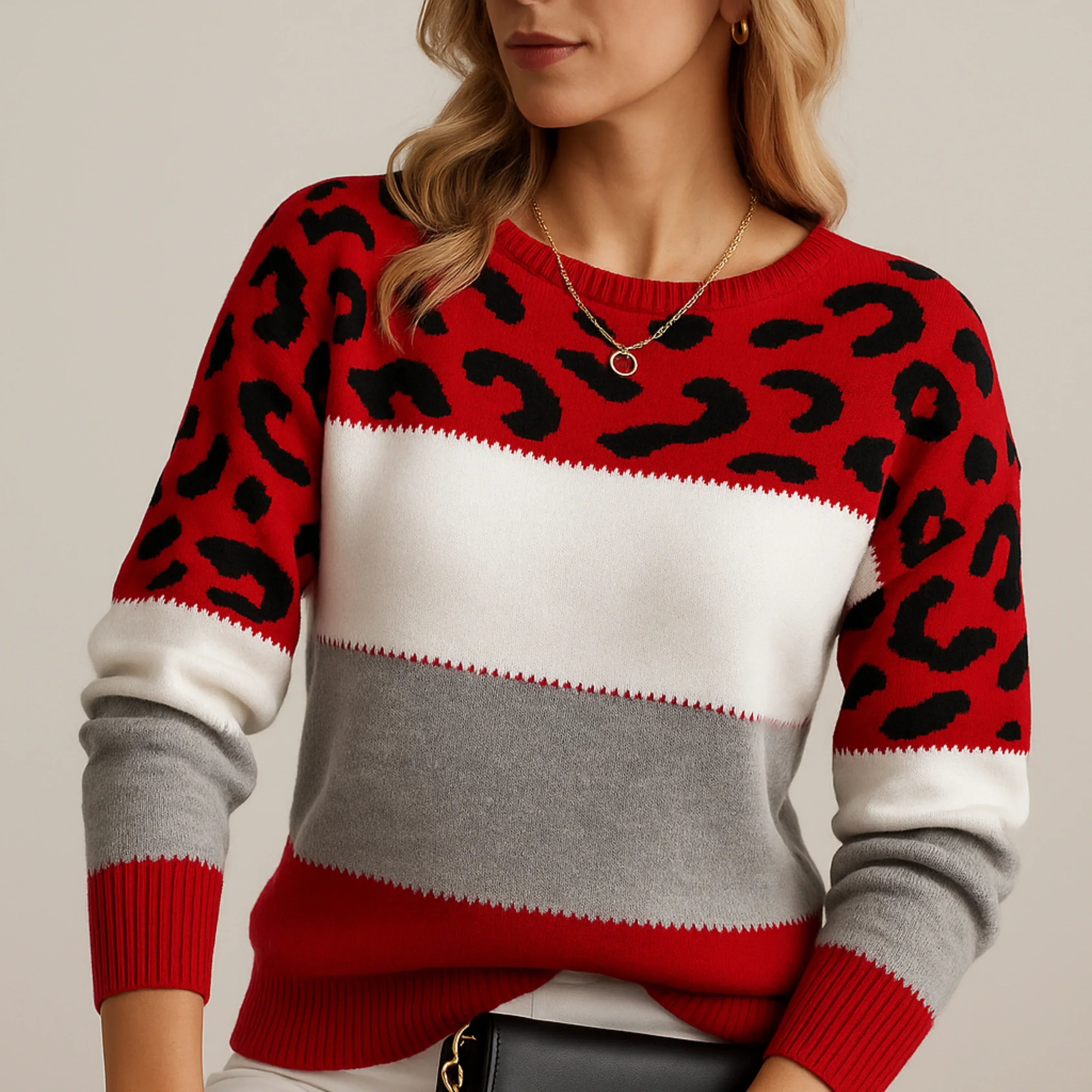 Charlene – Casual Trui met Luipaardpatroon