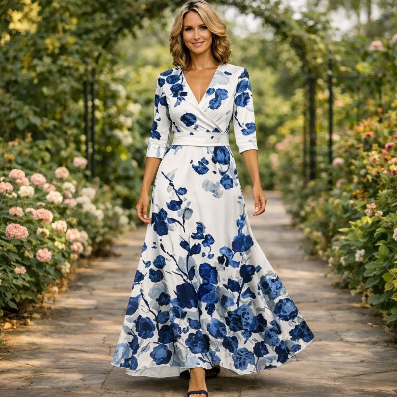 Fleur™ | Elegante Bloemenjurk met V-hals