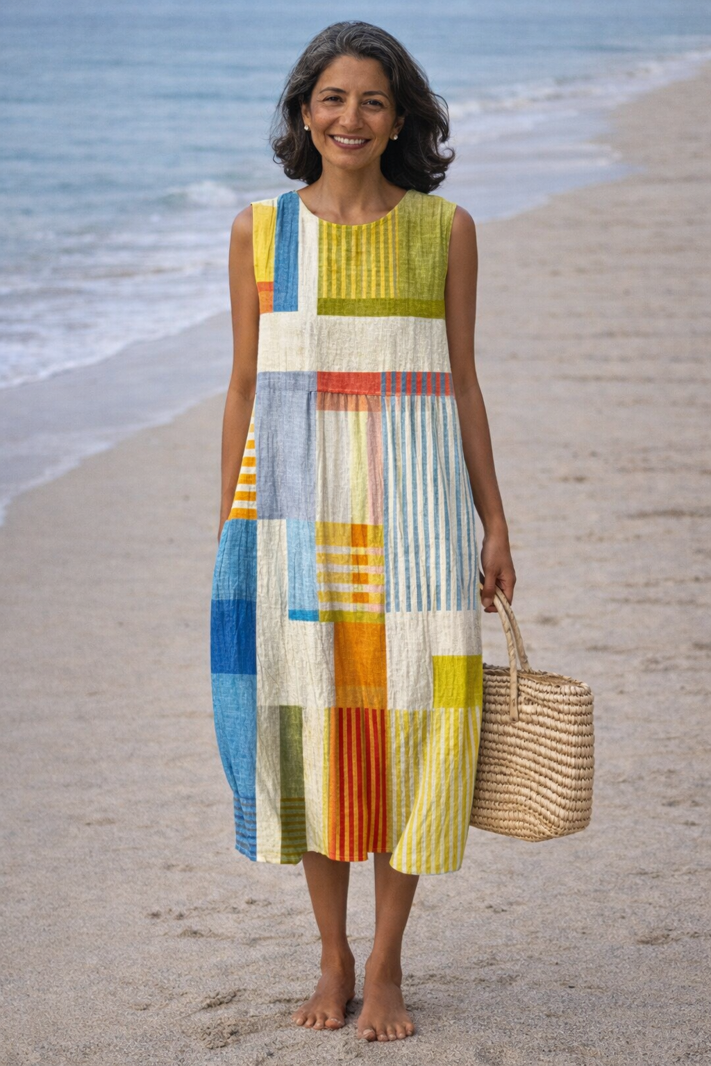 Eva | Geometrische Midi-jurk
