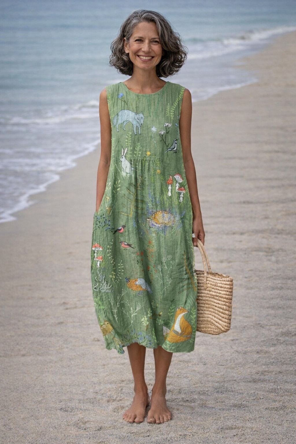 Esperanza | Midi jurk in woodland stijl