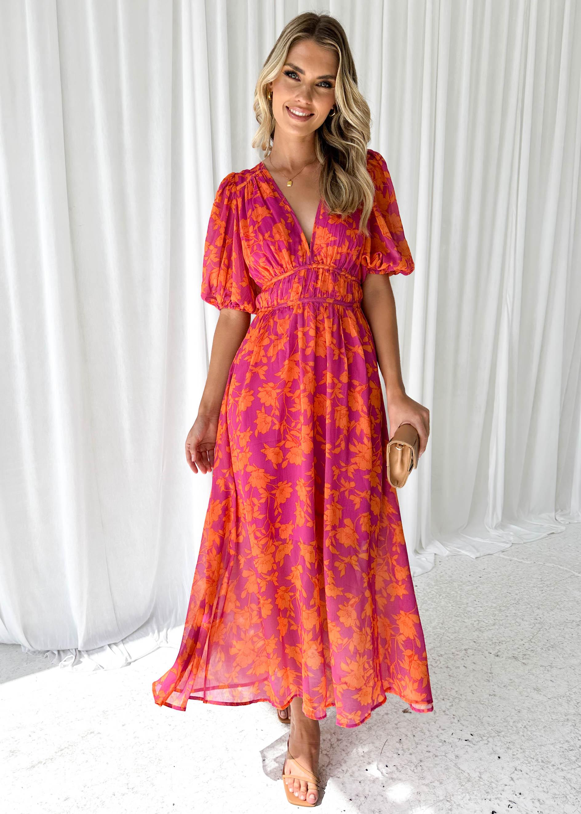 Luna™ | Modern Bloemen Midi Jurk