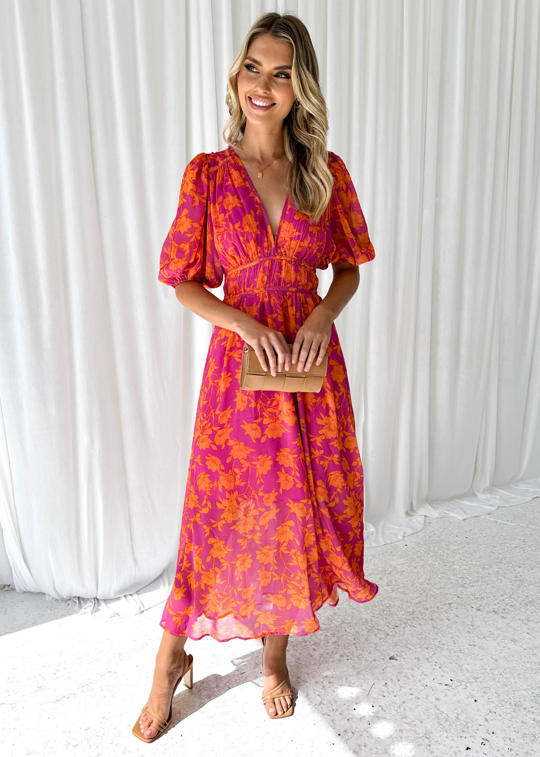 Luna™ | Modern Bloemen Midi Jurk