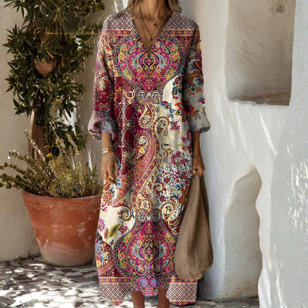 Nora Urban Bohemian Jurk – Kunst ontmoet de herfst elegantie