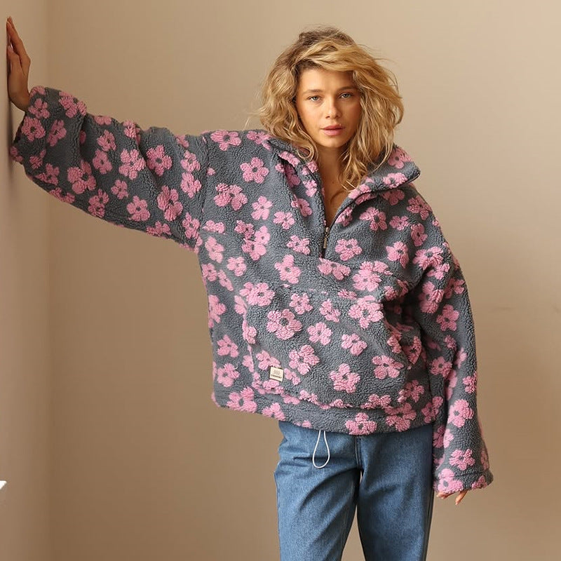 Daisy | Sherpa Boho Bloemen Trui