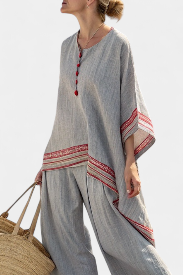 Daelric | Asymmetrische Blouse en Etnische Brede Broek