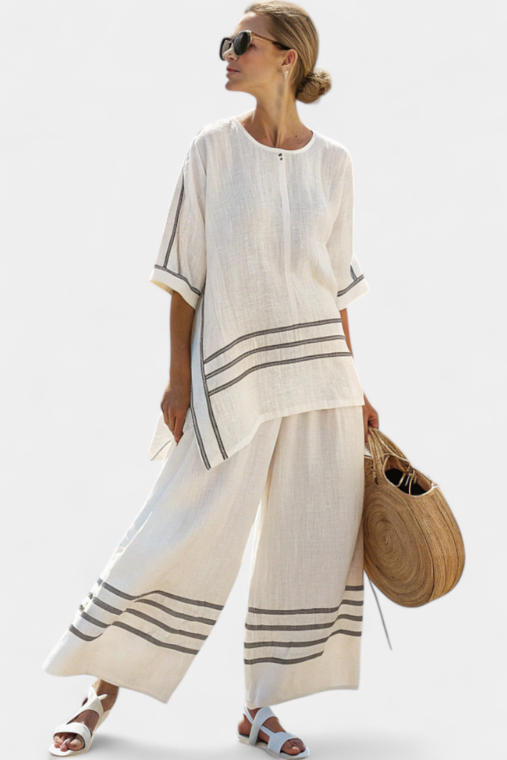 Wynric | Top Asymmetrisch Gestreept Sofisticeerd & Dappere Broek