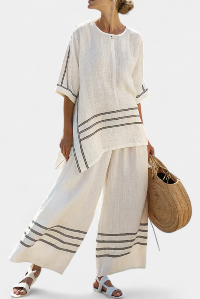 Wynric | Top Asymmetrisch Gestreept Sofisticeerd & Dappere Broek