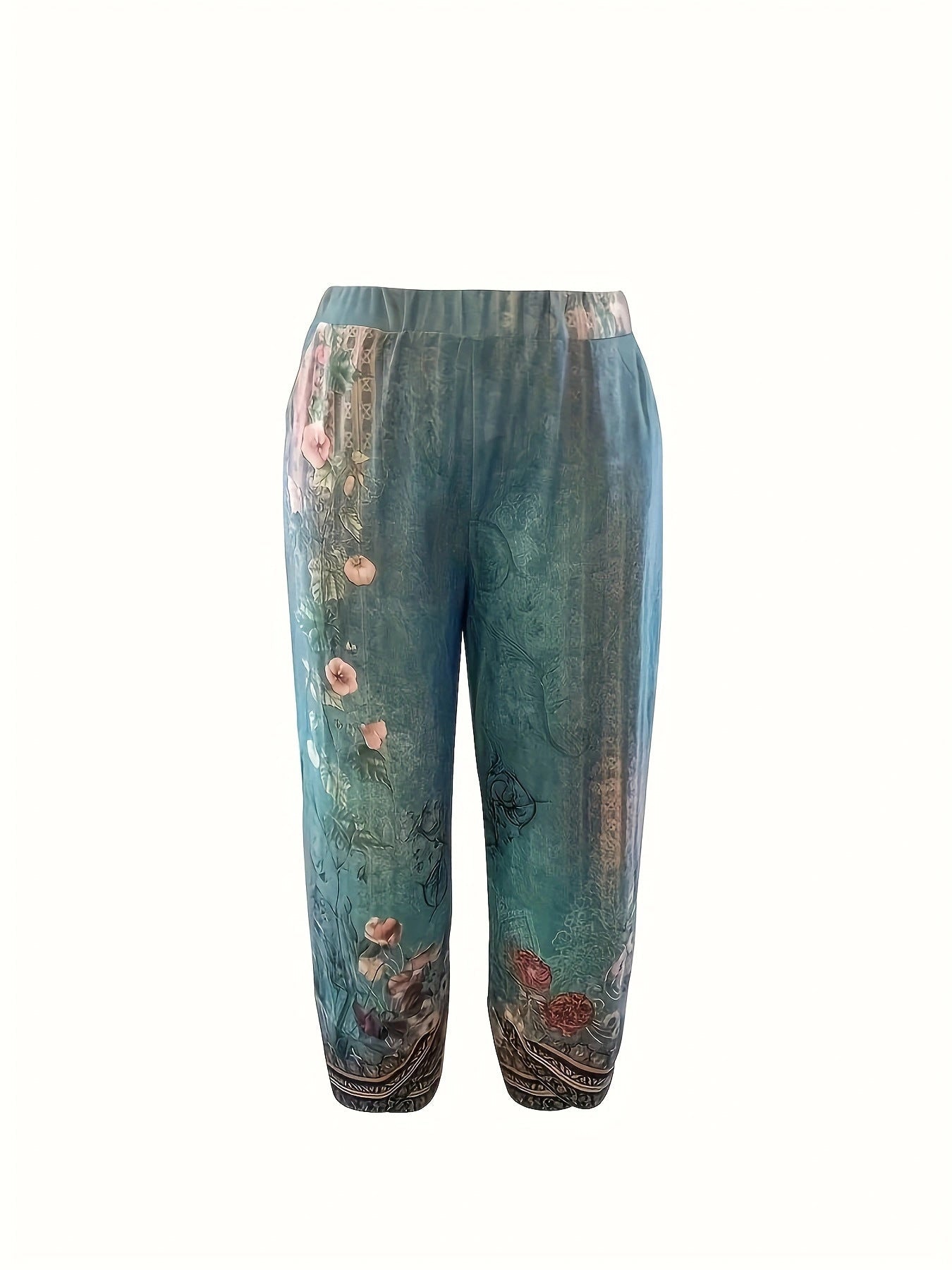Ontspannen Pasvorm Vrouwen Bloemenprint Wijde Broek