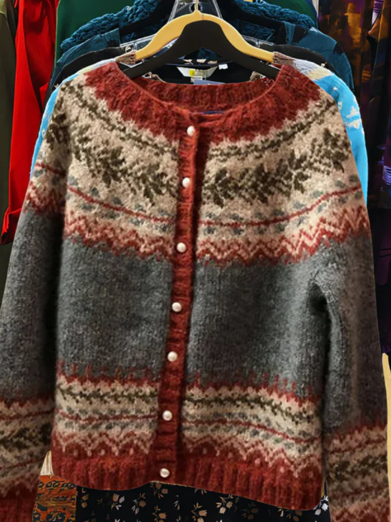 Nelia – Cardigan en brei met klassiek winterpatroon