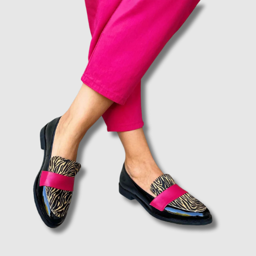 Zoya™ | Luipaard mocassins met roos