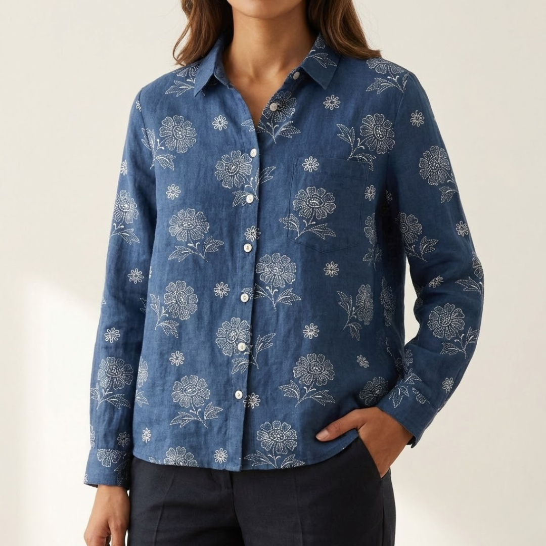 Carmen – Linnen shirt met print