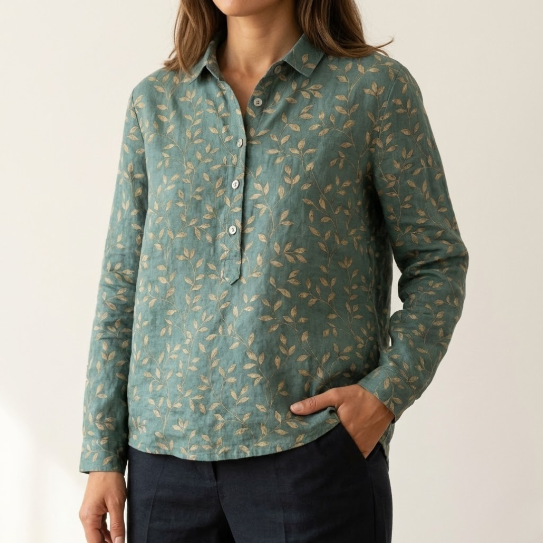Tiziana – Linnen blouse met print