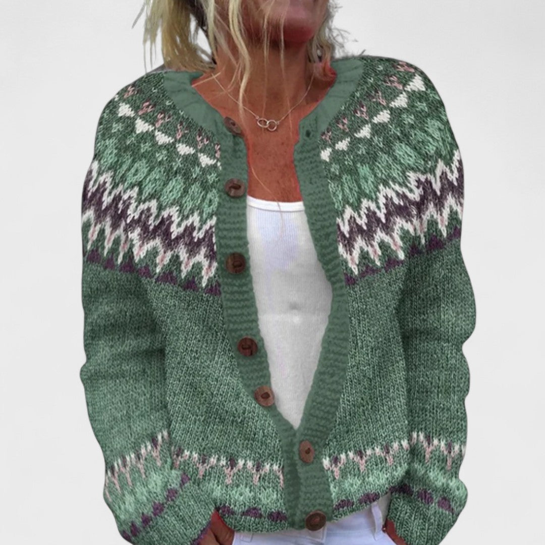 Lianne Azzurro Polvere – Chic cardigan met een losse pasvorm