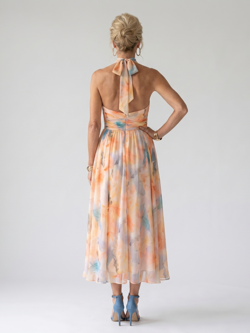 Elin | Zachte midi-jurk met halternek