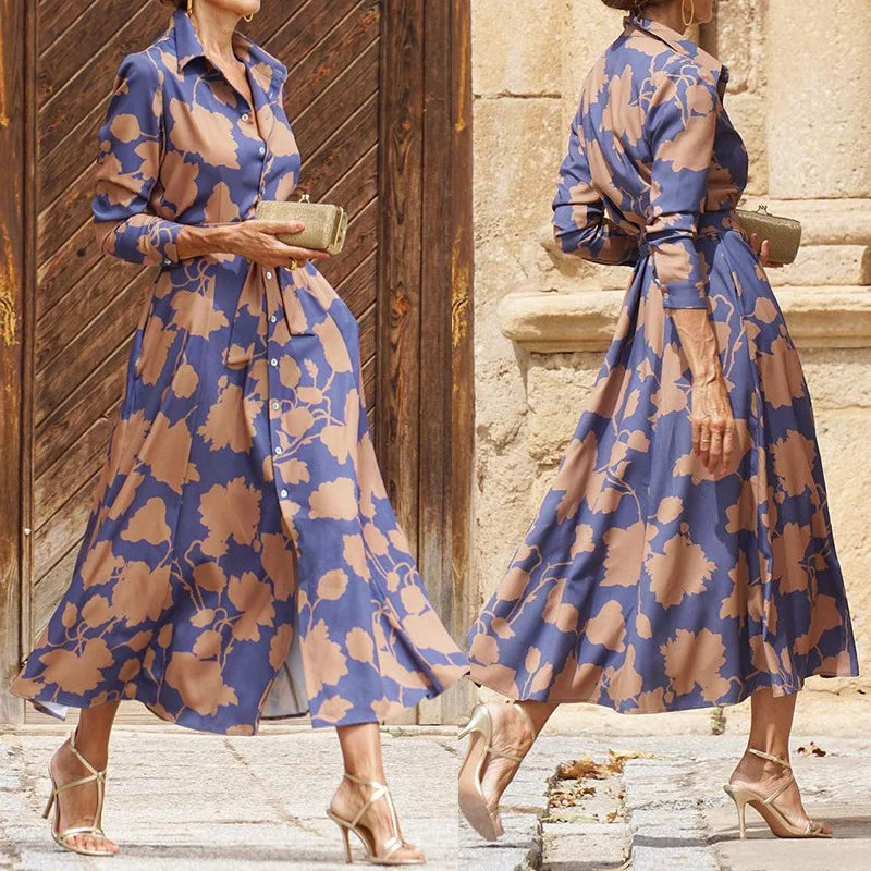 ÉLISE | ELEGANTE LANGE JURK MET LANGE MOUWEN