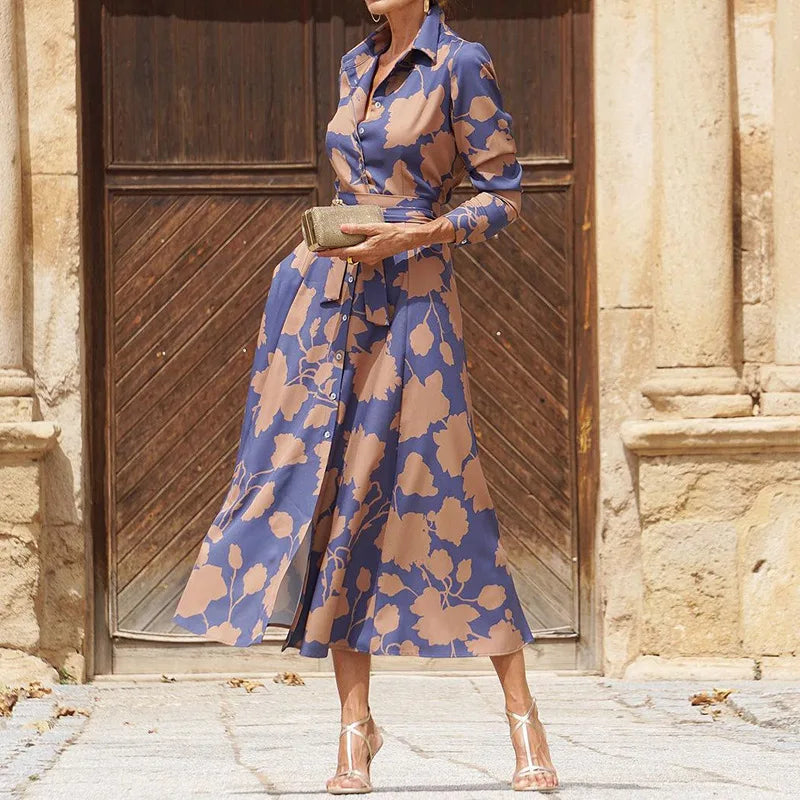 ÉLISE | ELEGANTE LANGE JURK MET LANGE MOUWEN
